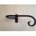  A Pair of Hand Forged Black Wrought Iron Tie Backs with Scroll / Shepherds Crook Ends